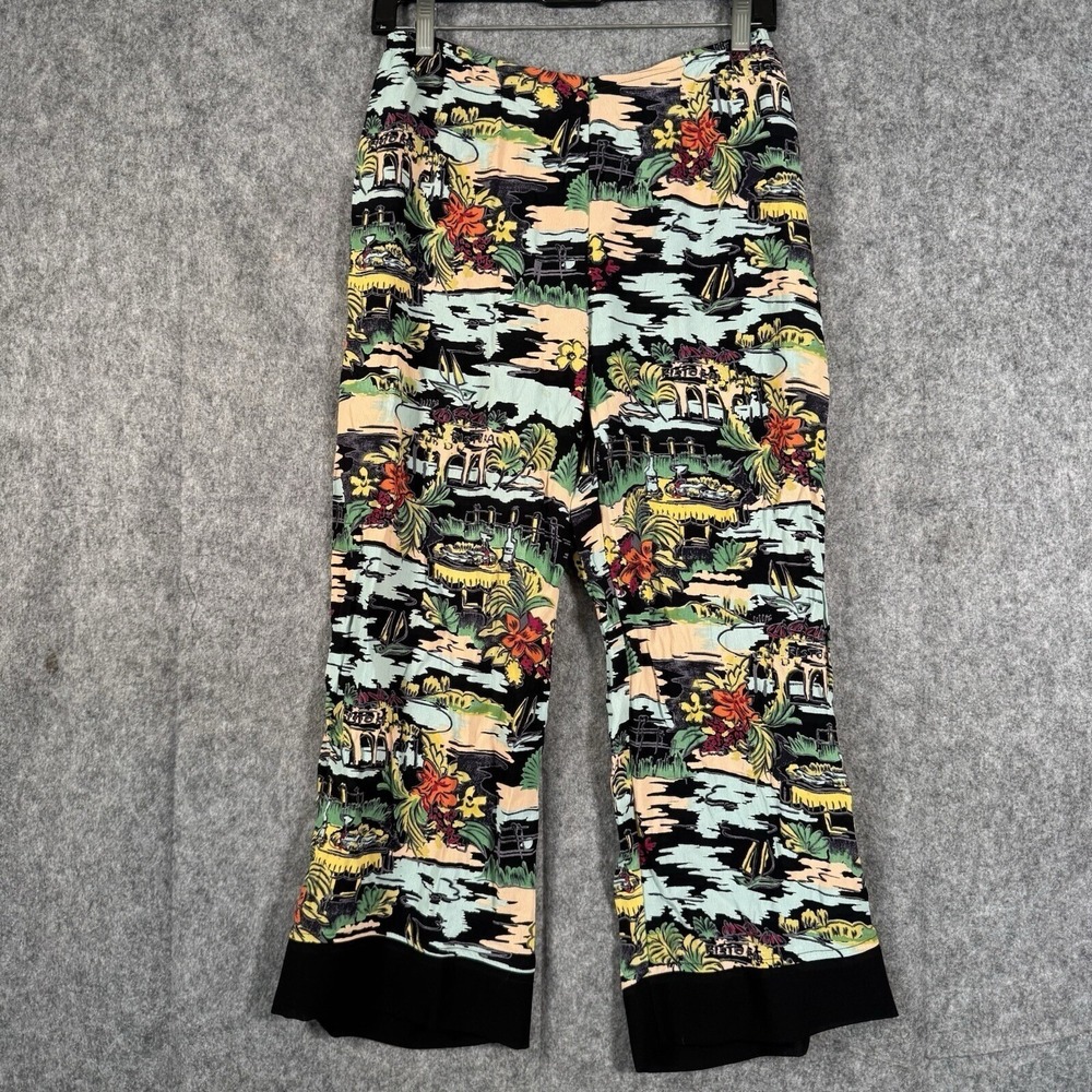 Vtg Loco Lindo Beach Capri Pants Womens Small Festival Resort California Boho